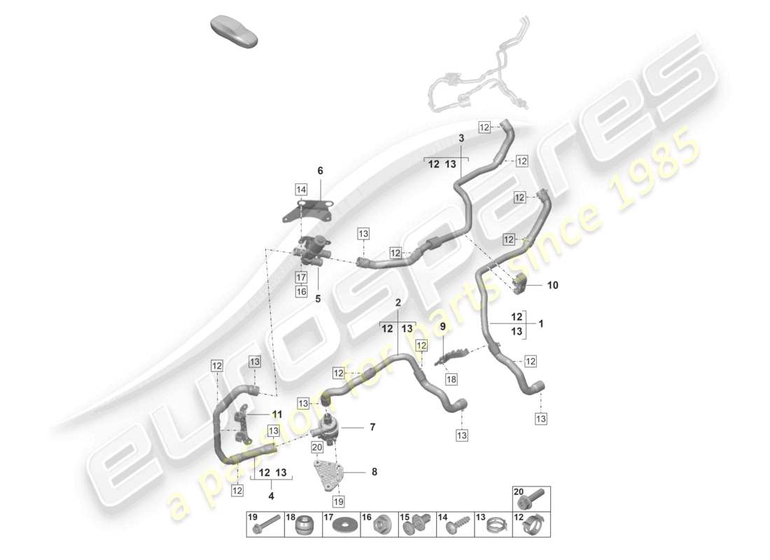 porsche 2024 (panamera 976) chauffage pour modèles sans chauffage auxiliaire schéma des pièces