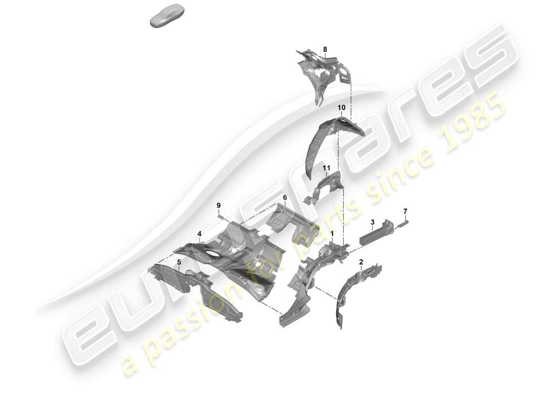 porsche 2024 (panamera 976) diagramme des pièces du longeron arrière