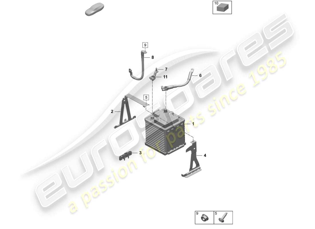 porsche 2025 (taycan 9j1-2) batterie au lithium schéma des pièces