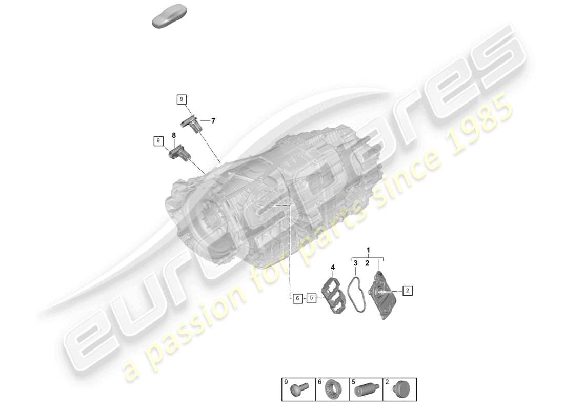 porsche 2025 (panamera 976) 8-speed boîte de vitesses à double embrayage - pdk - pour véhicules à propulsion hybride accessoires schéma des pièces