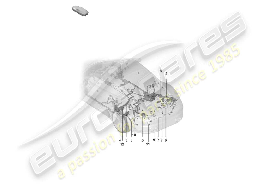 porsche 2024 (992-1) jeu de câbles système de freinage antiblocage arrière -abs- affichage de l'usure des plaquettes de frein schéma des pièces de l'essieu arrière
