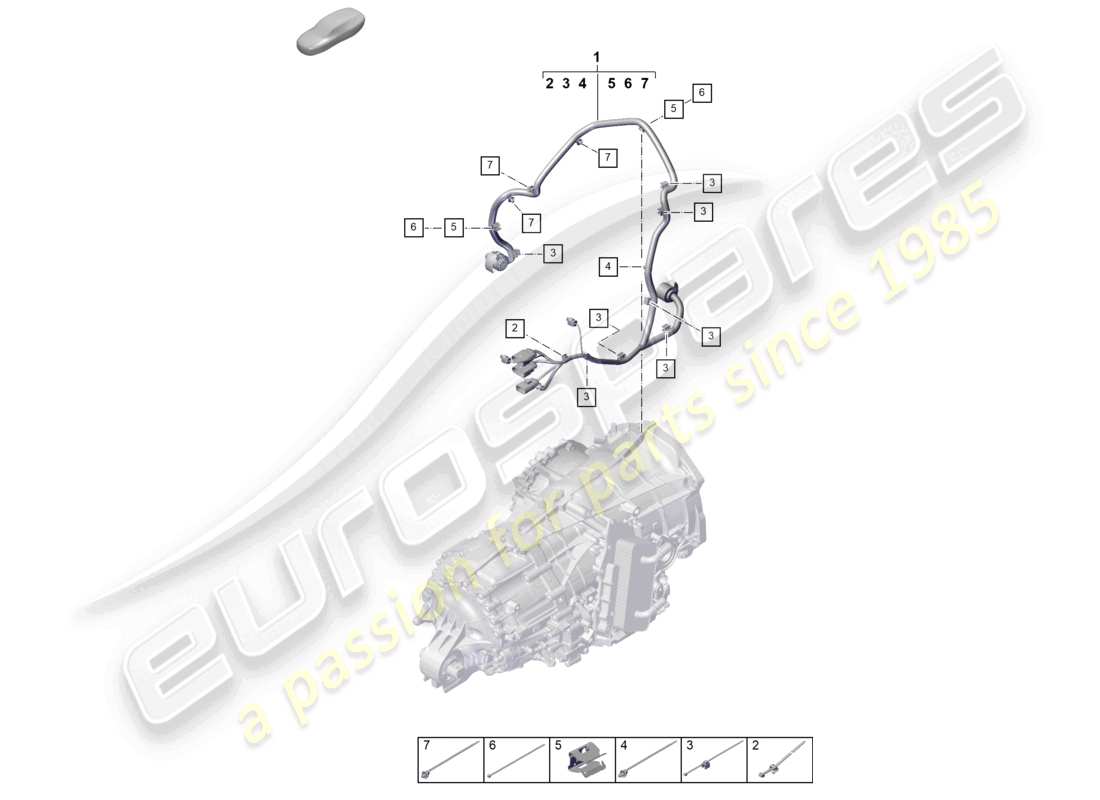 porsche 2025 (992-2) faisceau de cablage pour boite de vitesses schéma des pièces