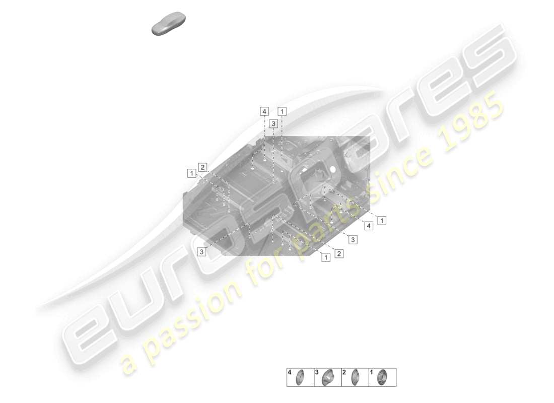 porsche 2022 (992-1 turbo / s) bouchons pour l'intérieur de la carrosserie schéma des pièces du soubassement de la carrosserie