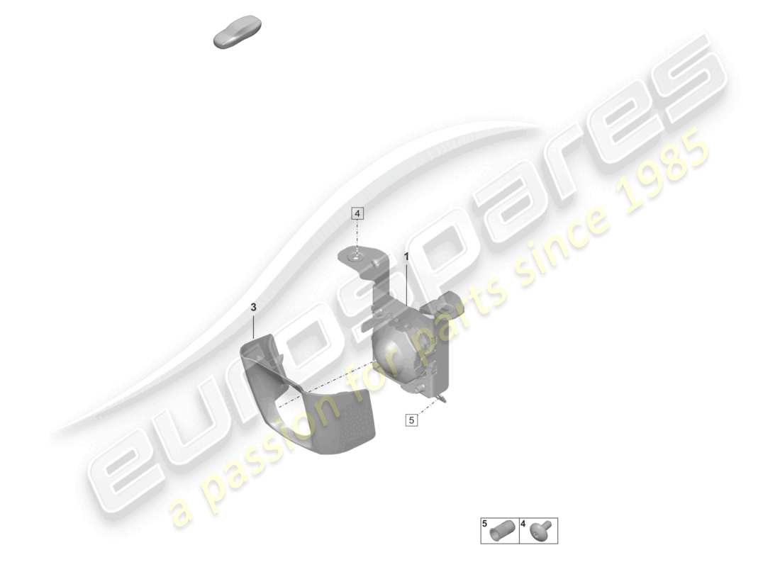 porsche 2021 (992-1) capteur radar du système d'assistance à la conduite système de régulateur de vitesse pour les véhicules avec assistance au changement de voie schéma des pièces