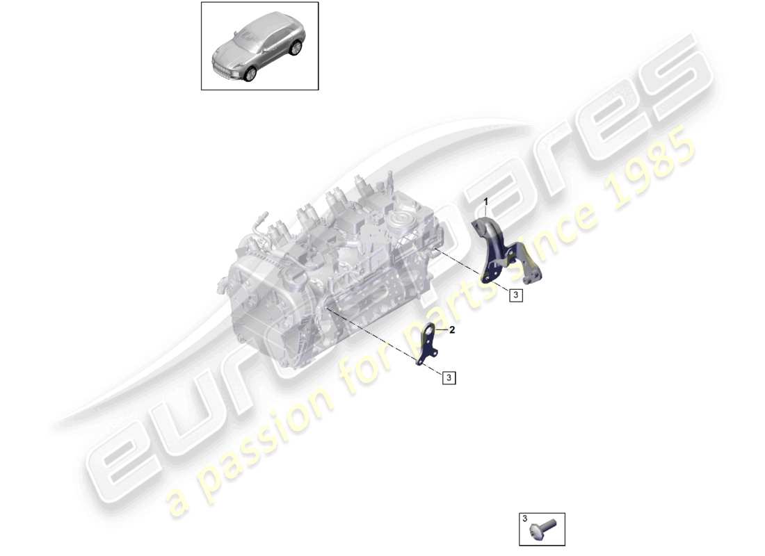 porsche 2021 (macan) schéma des pièces du support de culasse