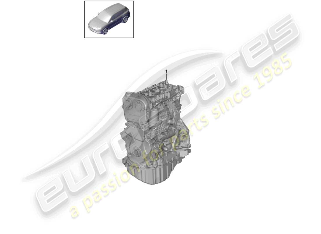 porsche 2021 (cayenne e3 9ya/9yb) moteur de base pas prêt pour l'installation schéma des pièces
