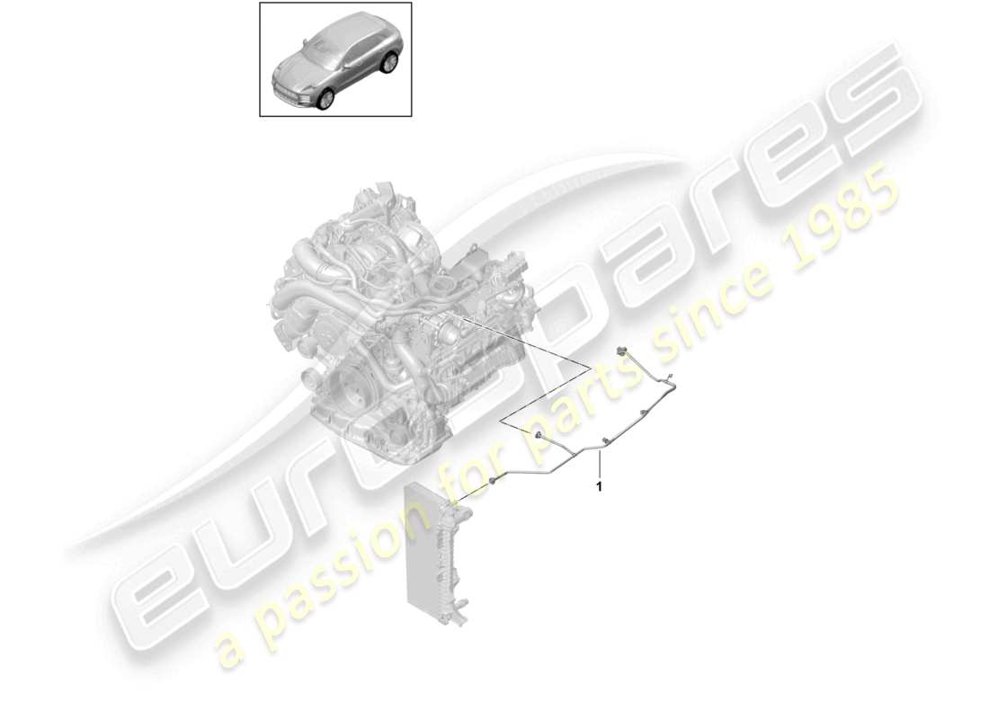 porsche 2021 (macan) système de refroidissement du liquide de refroidissement conduite de reniflard schéma des pièces