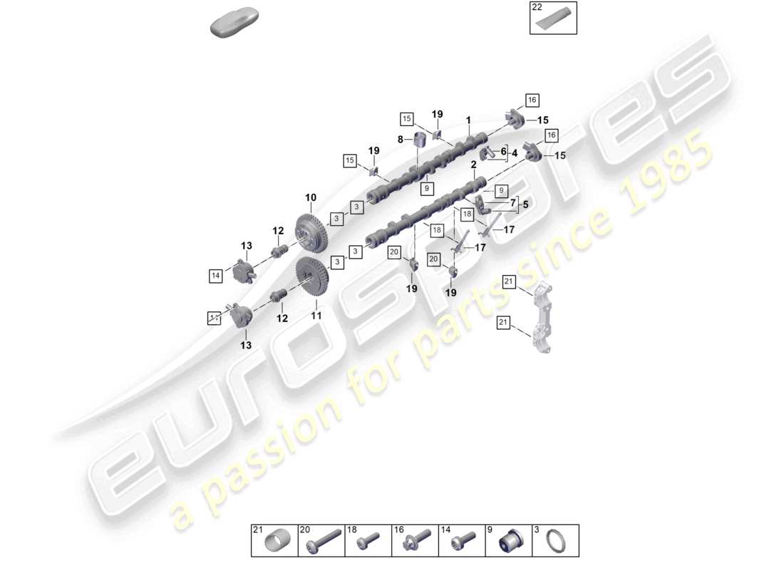 porsche 2024 (992-2) diagramme des pièces de l'unité de réglage de l'arbre à cames