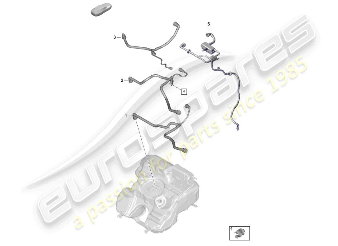 porsche 2024 (992-2) schéma des pièces de ventilation du réservoir de conduite de reniflard