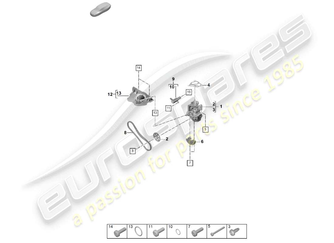 porsche 2026 (cayenne e3 pa) pompe à huile schéma des pièces