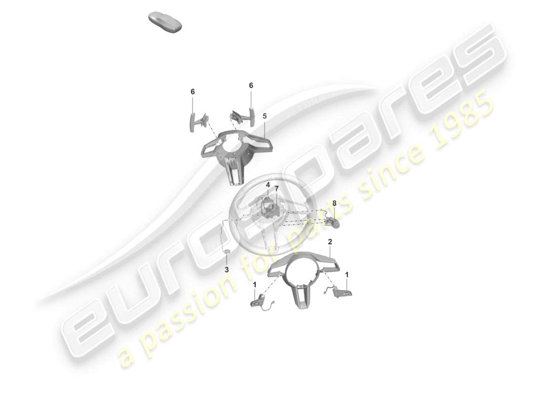 porsche 2024 (992-2 turbo / s) accessoires volant schéma des pièces