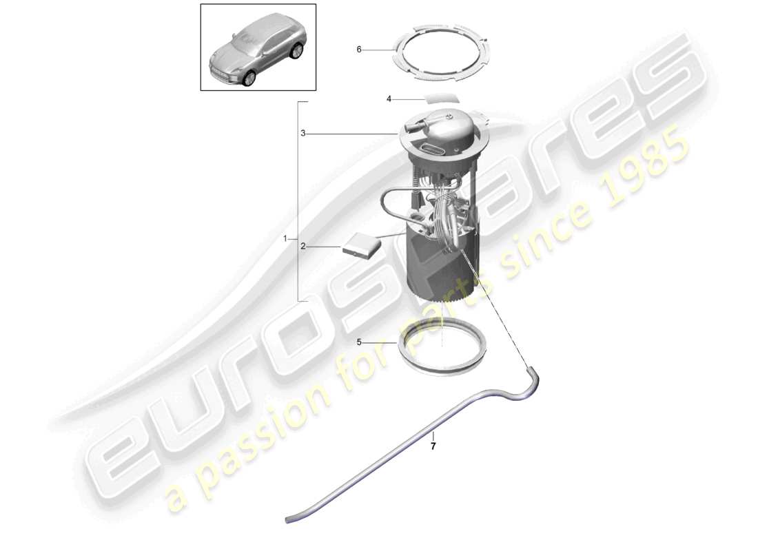 porsche 2021 (macan) pompe à essence (complète) schéma des pièces
