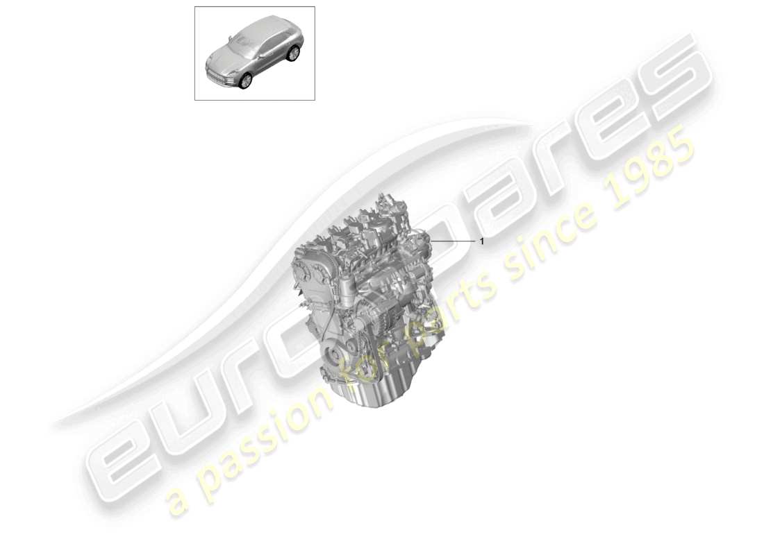 porsche 2021 (macan) moteur de remplacement (complet) schéma des pièces