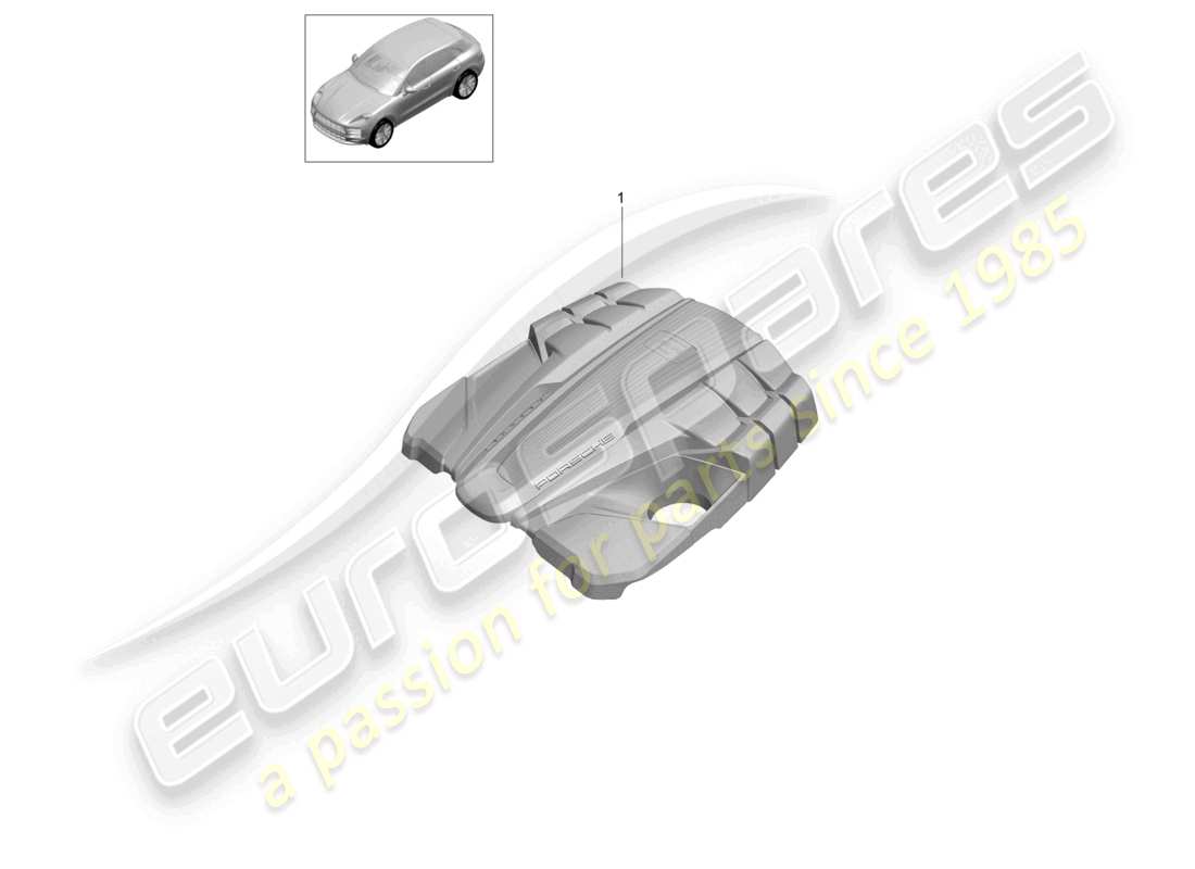 porsche 2021 (macan) schéma des pièces du capot moteur du compartiment moteur