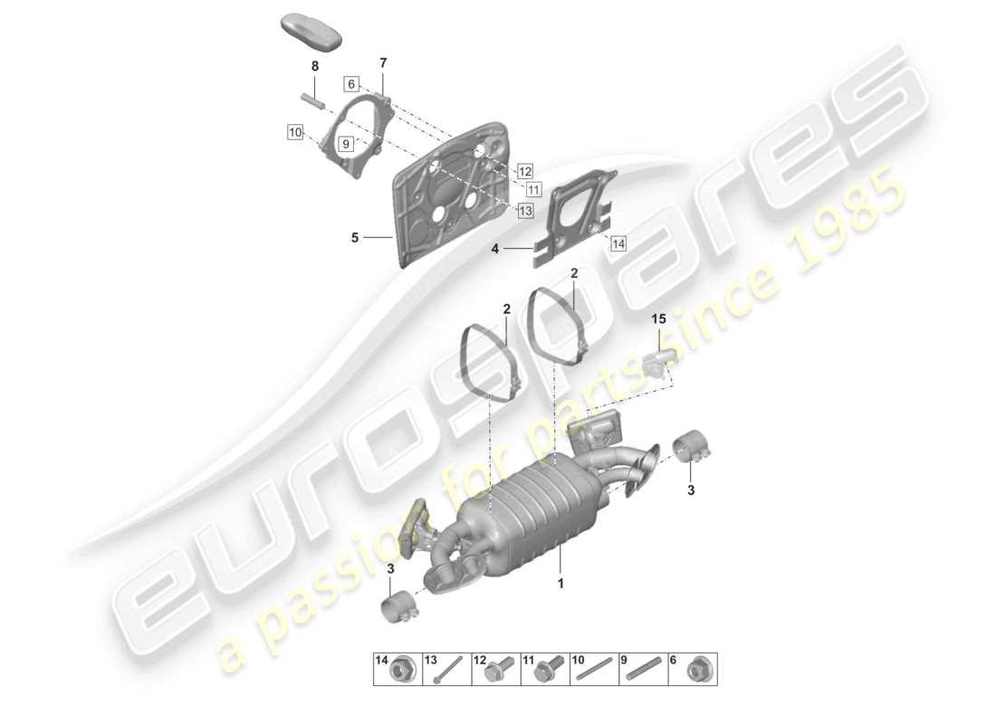 porsche 2024 (992-2) silencieux schéma des pièces