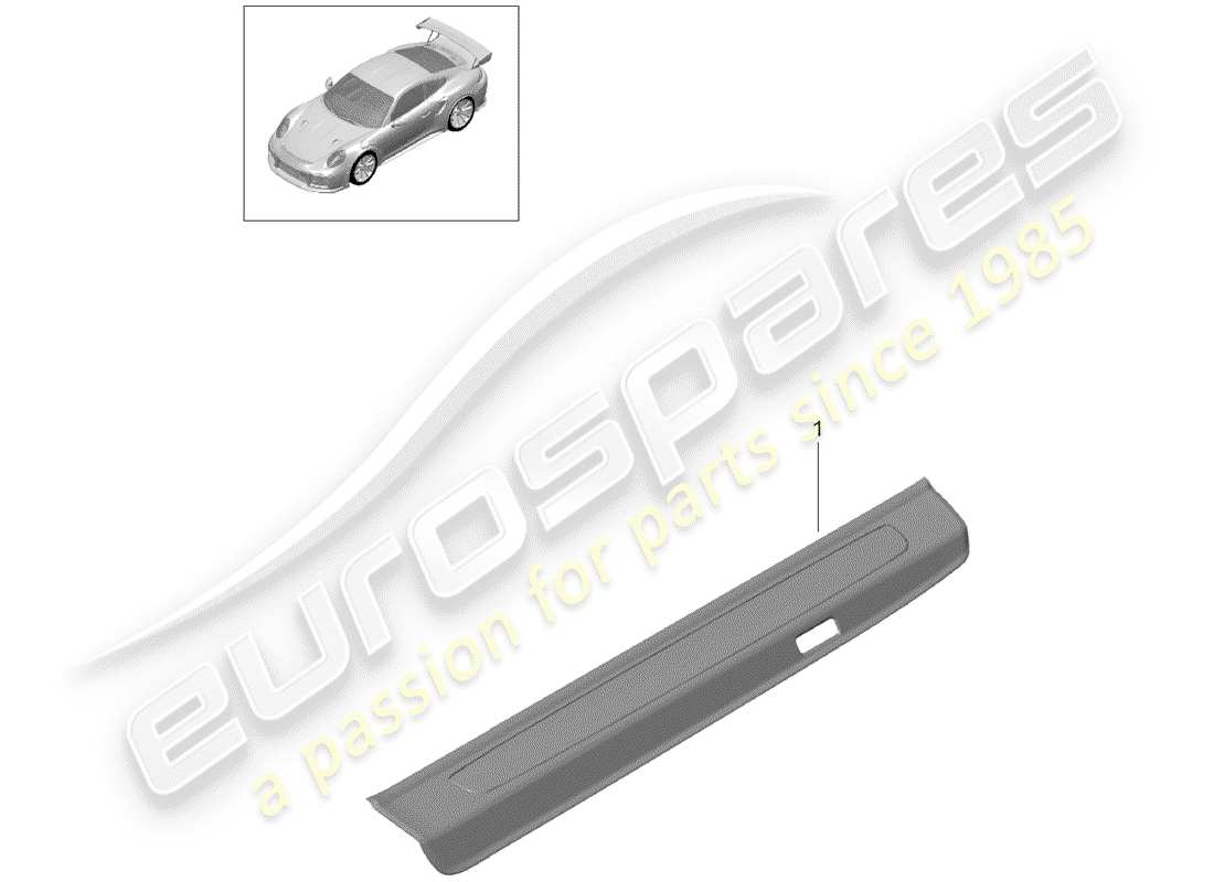 porsche 2018 (991-2 turbo) plaque de seuil - panneau de seuil schéma des pièces