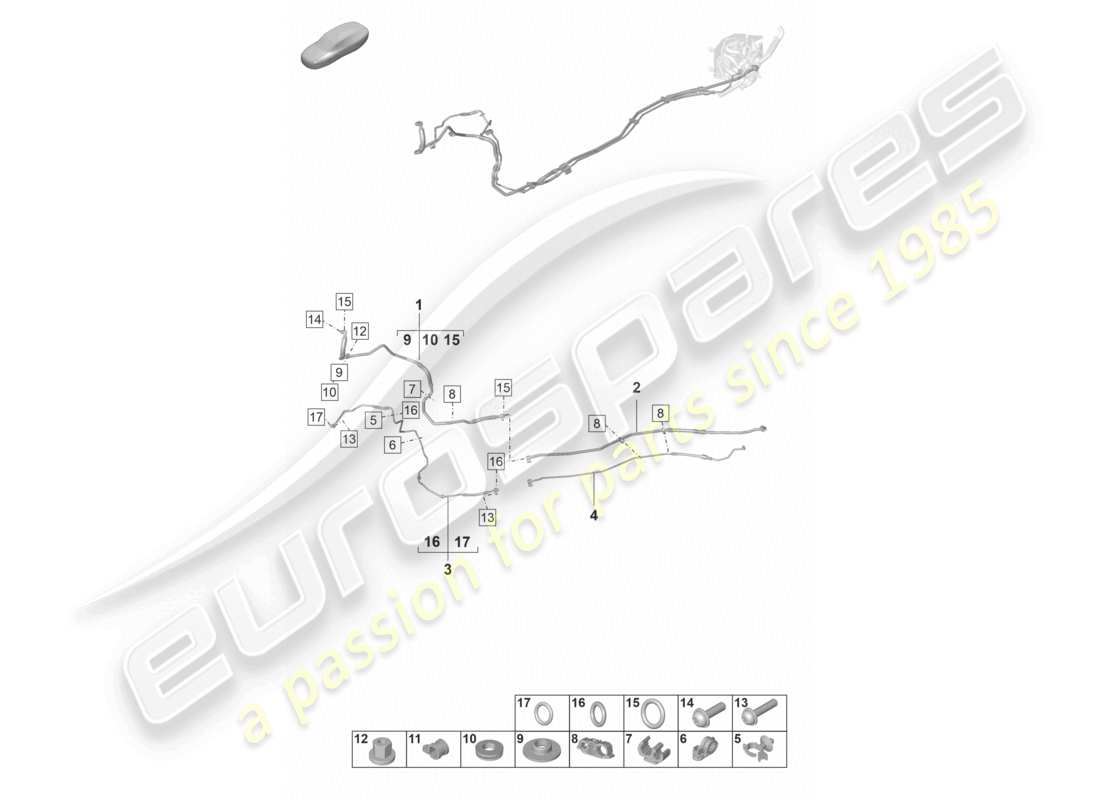 porsche 2024 (panamera 971-2) système de chauffage et de climatisation pour véhicules à propulsion hybride, circuit de réfrigérant, schéma des pièces du soubassement
