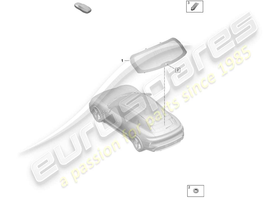 porsche 2026 (taycan 9j1-2) fenêtre arrière schéma des pièces