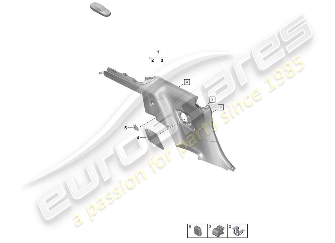porsche 2025 (992-2 gt3) garniture de panneau latéral arrière schéma des pièces