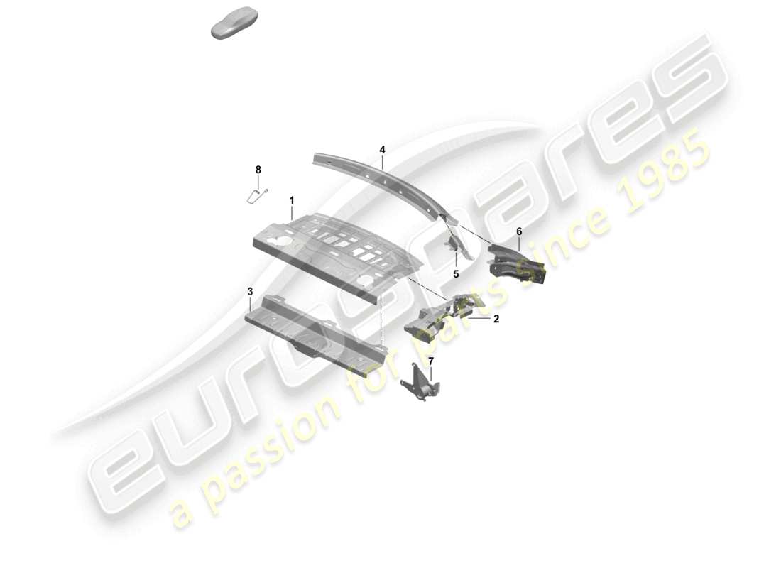 porsche 2026 (taycan 9j1-2) schéma des pièces de la tablette arrière