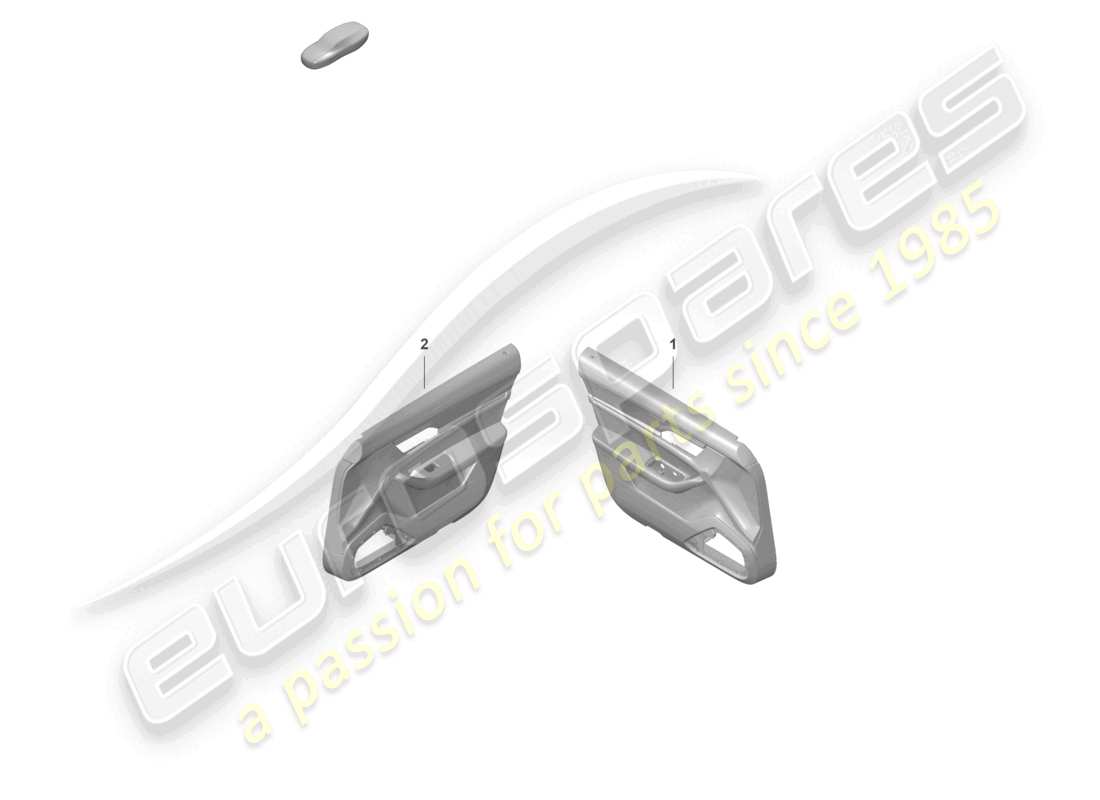 porsche 2023 (taycan 9j1-1) panneaux de garniture de porte avant similicuir avec garniture décorative carbone diagramme des pièces