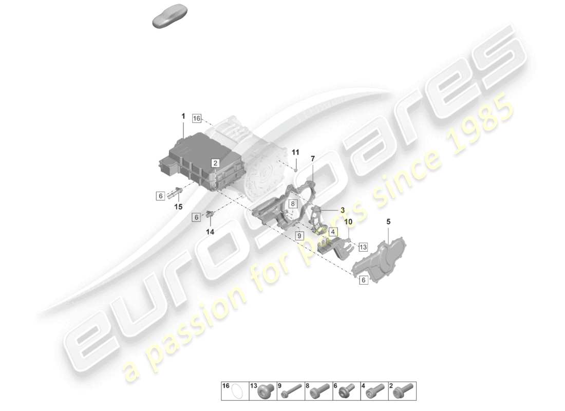 porsche 2020 (taycan 9j1-1) moteur de traction pour entraînement électrique pièces détachées essieu arrière schéma des pièces