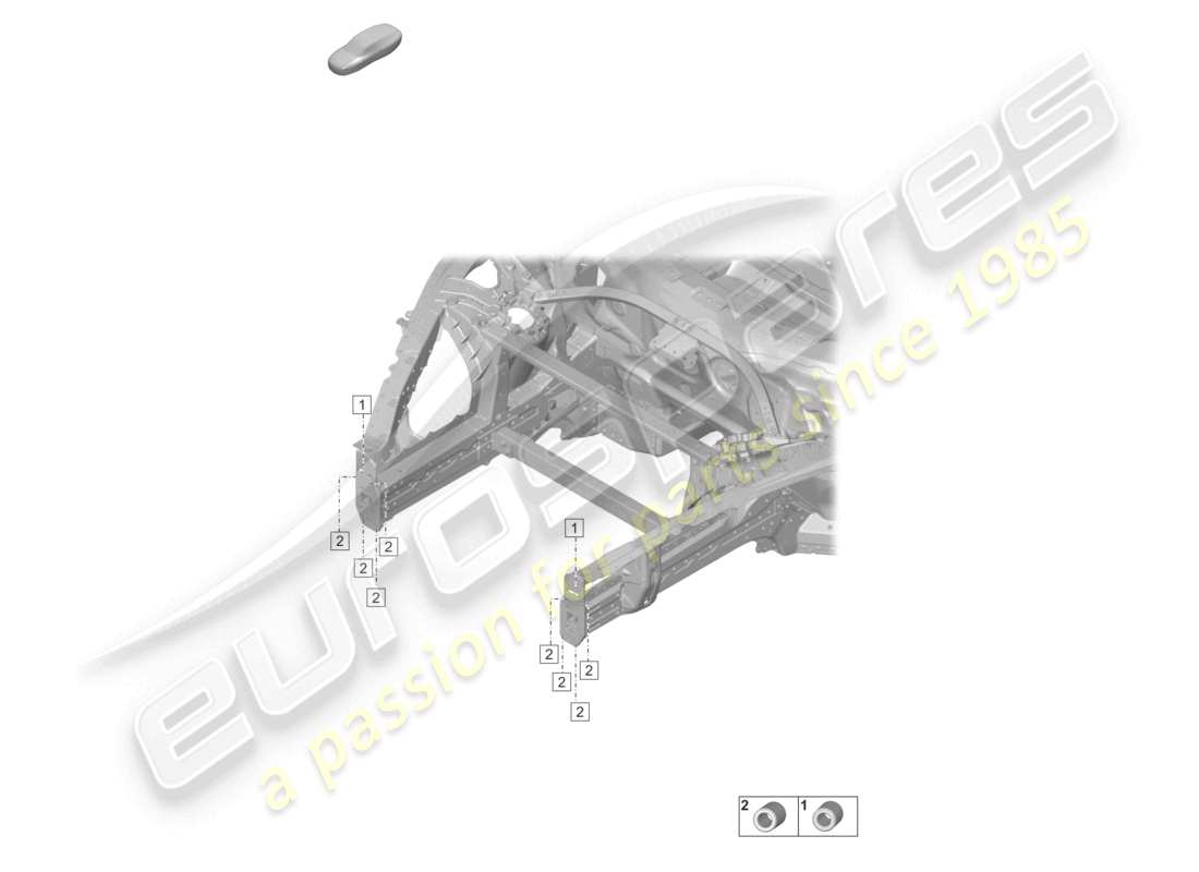 porsche 2023 (taycan 9j1-1) schéma des pièces de montage de l'amortisseur avant