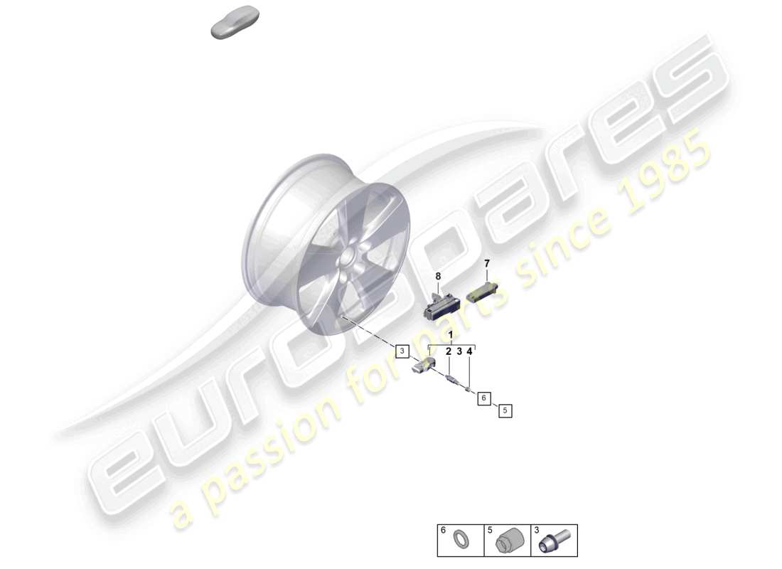 porsche 2025 (panamera 976) système de contrôle de pression des pneus schéma des pièces