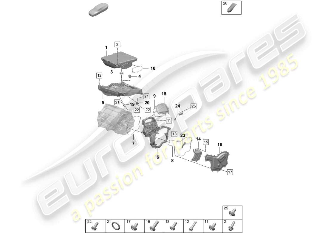 porsche 2026 (taycan 9j1-2) moteur de traction pour entraînement électrique pièces détachées essieu arrière schéma des pièces