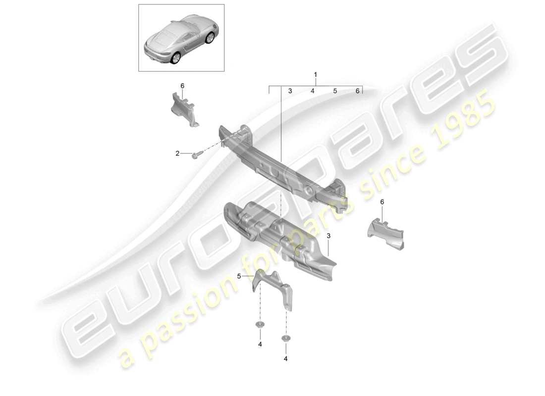 porsche 2021 (718 cayman) pare-chocs arrière schéma des pièces