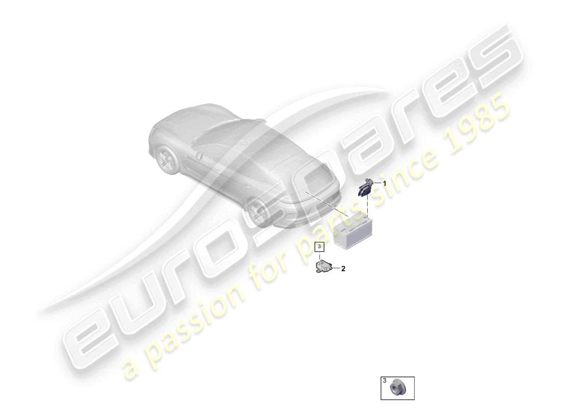 porsche 2025 (panamera 976) schéma des pièces de la protection centrale arrière