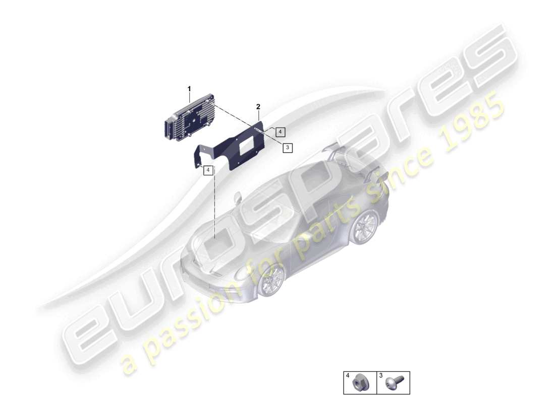 porsche 2025 (992-2 gt3) unité de commande pour châssis schéma des pièces
