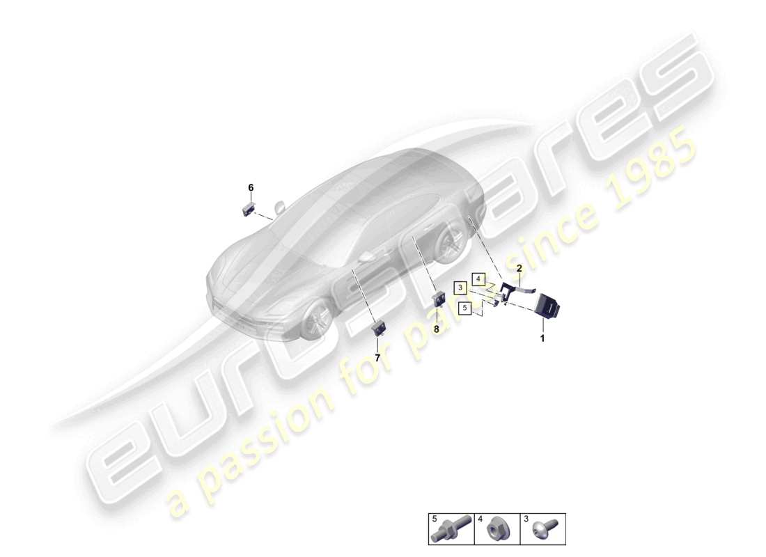 porsche 2025 (panamera 976) unité de commande pour châssis unité de commande de porte schéma des pièces