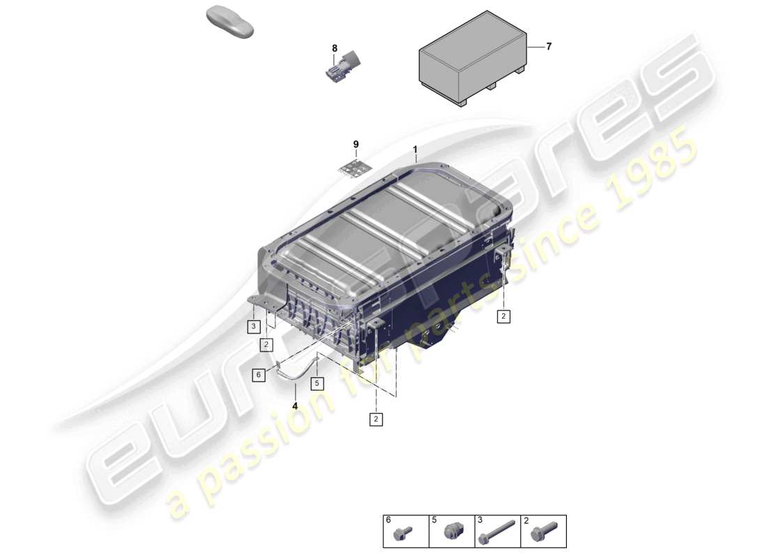 porsche 2025 (panamera 976) batterie hybride schéma des pièces