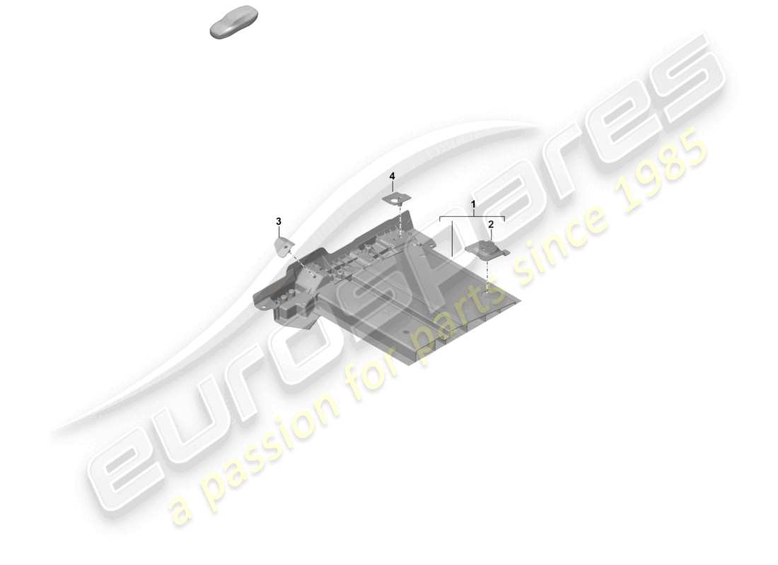 porsche 2025 (992-2 gt3) schéma des pièces de la plaque inférieure du support de siège