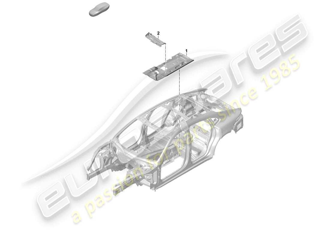 porsche 2026 (panamera 976) schéma des pièces centrales des plaques de plancher