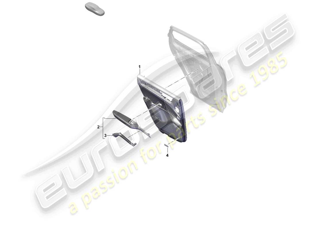 porsche 2026 (cayenne e3 pa) panneaux de garniture de porte portes arrière pour véhicules avec équipement cuir/dinamica avec store pare-soleil schéma des pièces