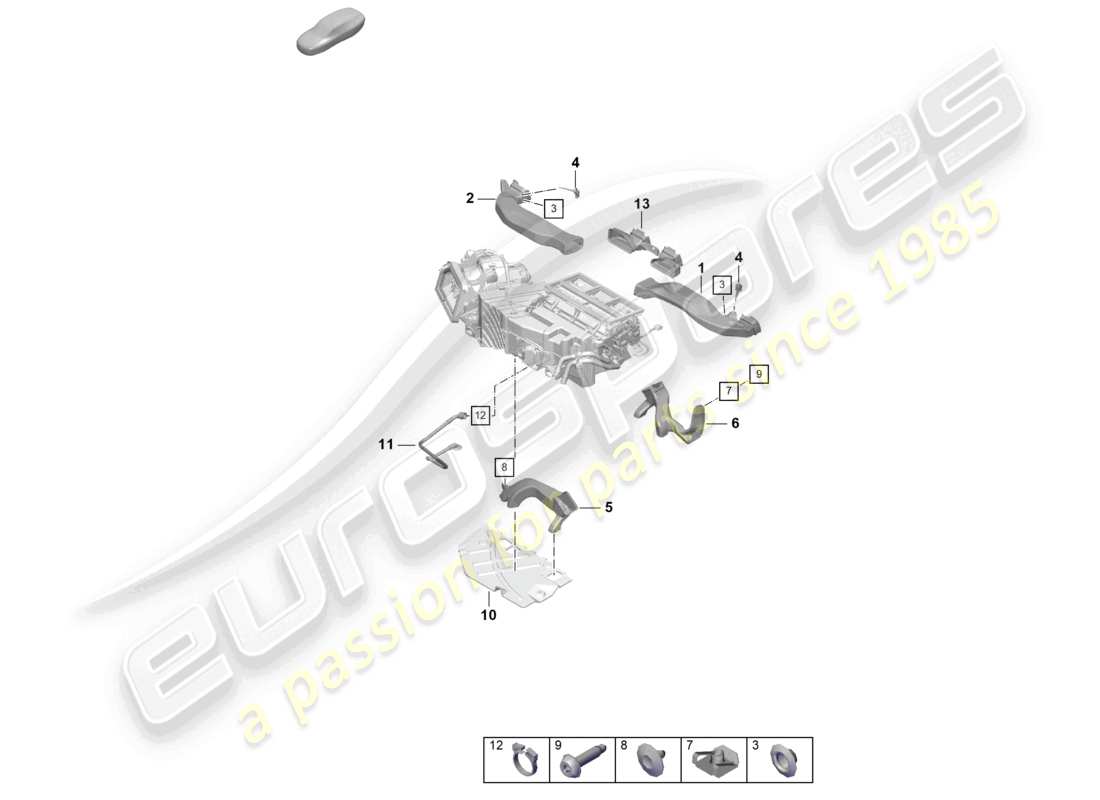 porsche 2021 (718 cayman gt4) guidage aérien schéma des pièces