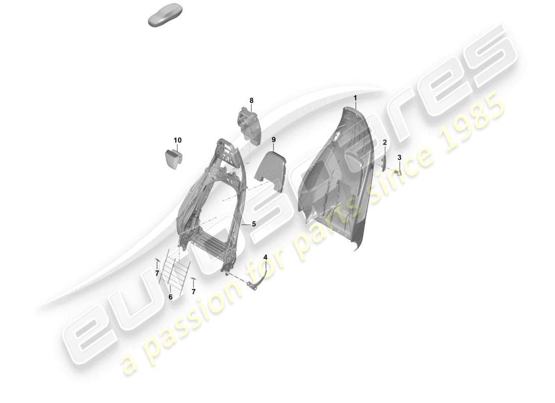 porsche 2021 (718 cayman gt4) coque de dossier siège sport plus accessoires cadre de dossier diagramme des pièces