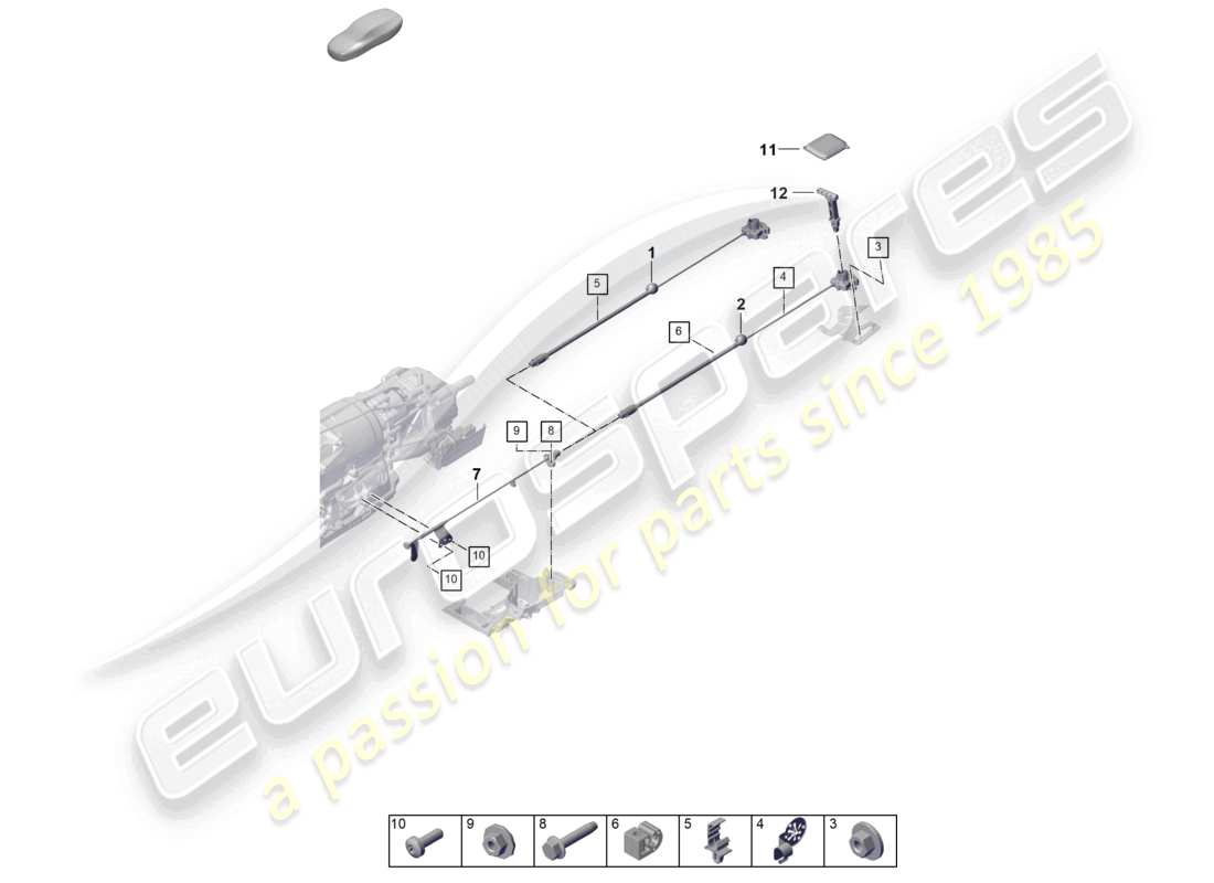 porsche 2025 (cayenne e3 pa) unité d'actionnement pour déverrouillage d'urgence pour boîte de vitesses automatique 8-speed schéma des pièces
