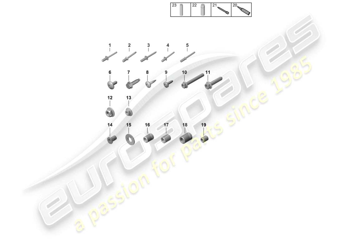 porsche 2021 (718 cayman gt4) fixations carrosserie schéma des pièces