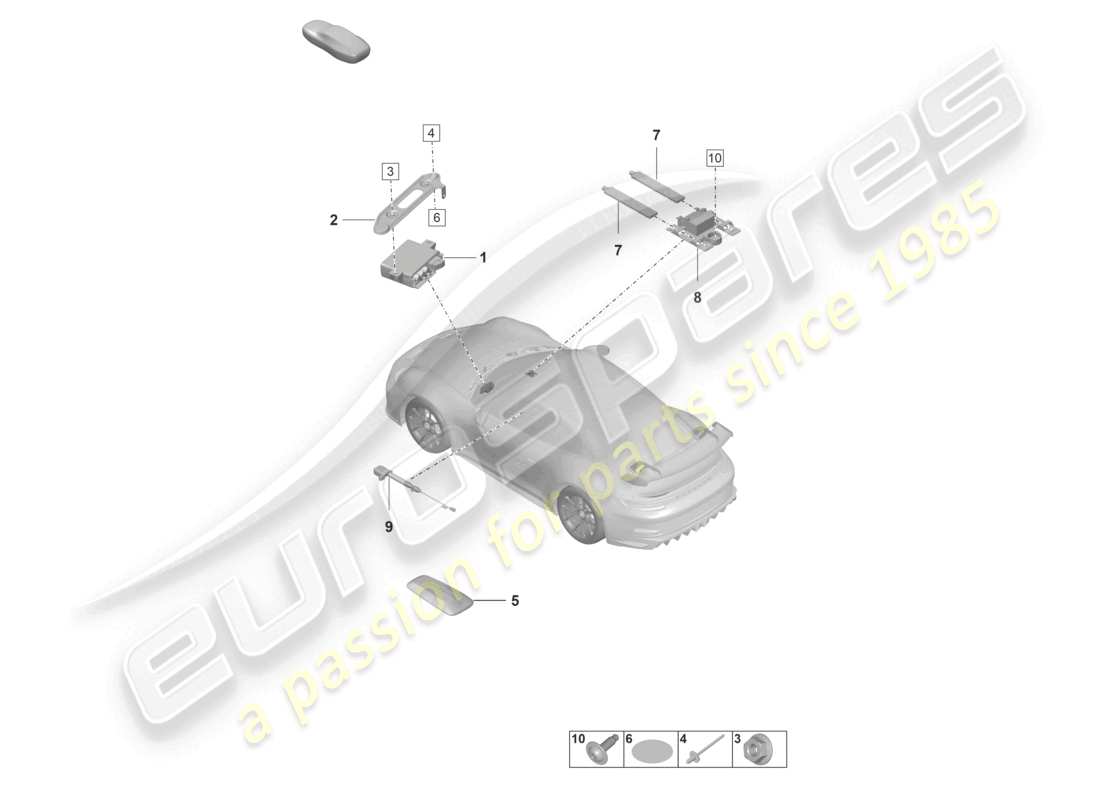porsche 2023 (992-1 gt3/rs/st) pièces détachées carte de conducteur de suivi de véhicule vts diagramme des pièces