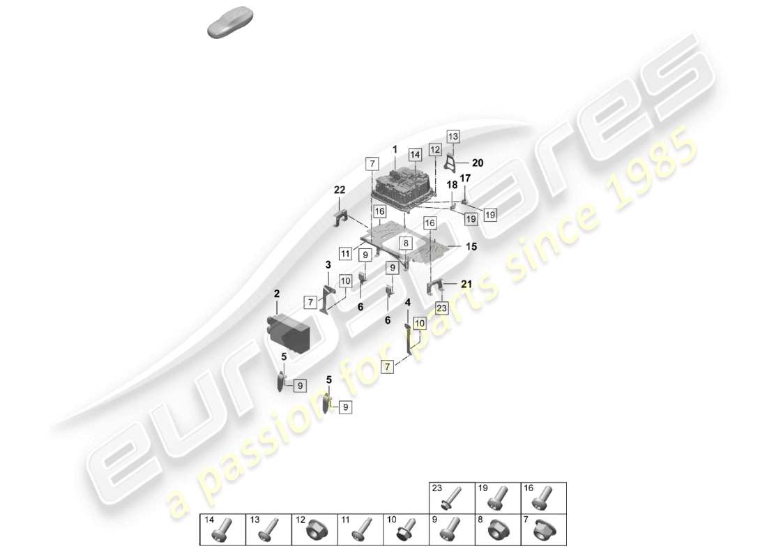 porsche 2026 (taycan 9j1-2) chargeur pour batterie haute tension module de sortie schéma des pièces