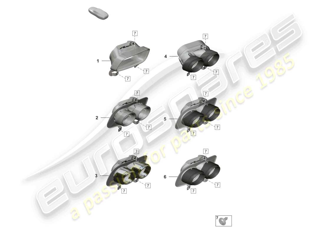 porsche 2024 (992-1) schéma des pièces du tuyau d'échappement