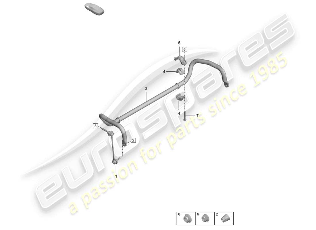 porsche 2024 (992-1) barre anti-roulis barre d'accouplement diagramme des pièces