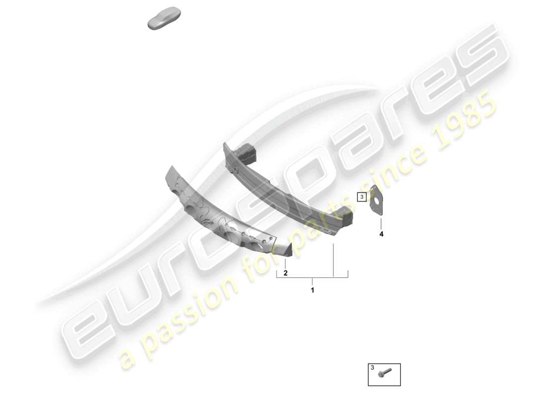 porsche 2021 (718 cayman gt4) schéma des pièces du support de pare-chocs avant