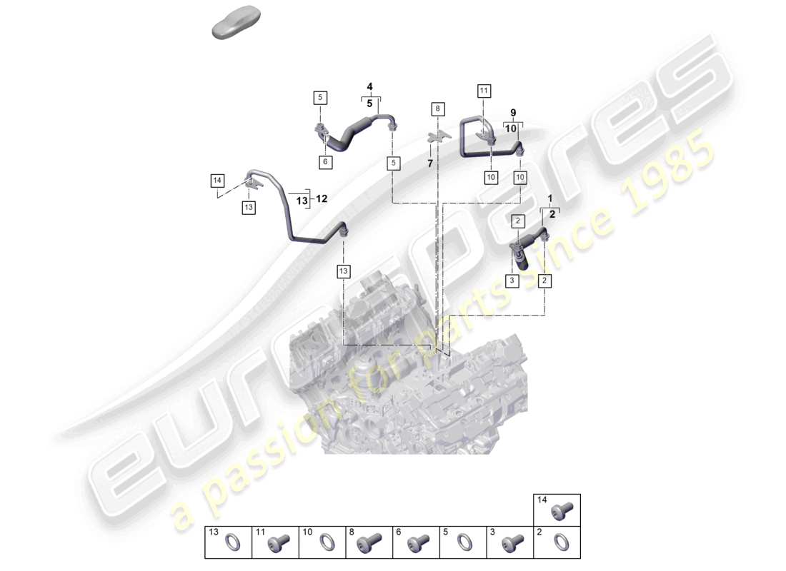 porsche 2025 (cayenne e3 pa) schéma des pièces du système de refroidissement du turbocompresseur