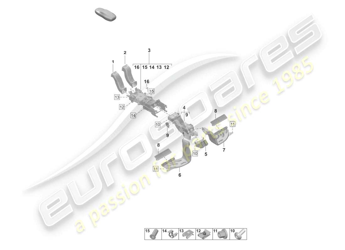 porsche 2023 (taycan 9j1-1) guide d'air console centrale schéma des pièces