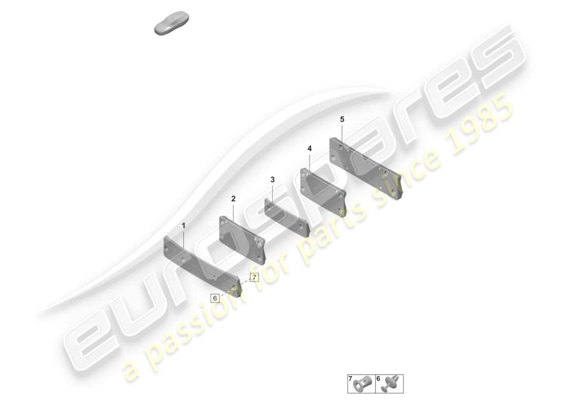 porsche 2023 (taycan 9j1-1) support de plaque d'immatriculation