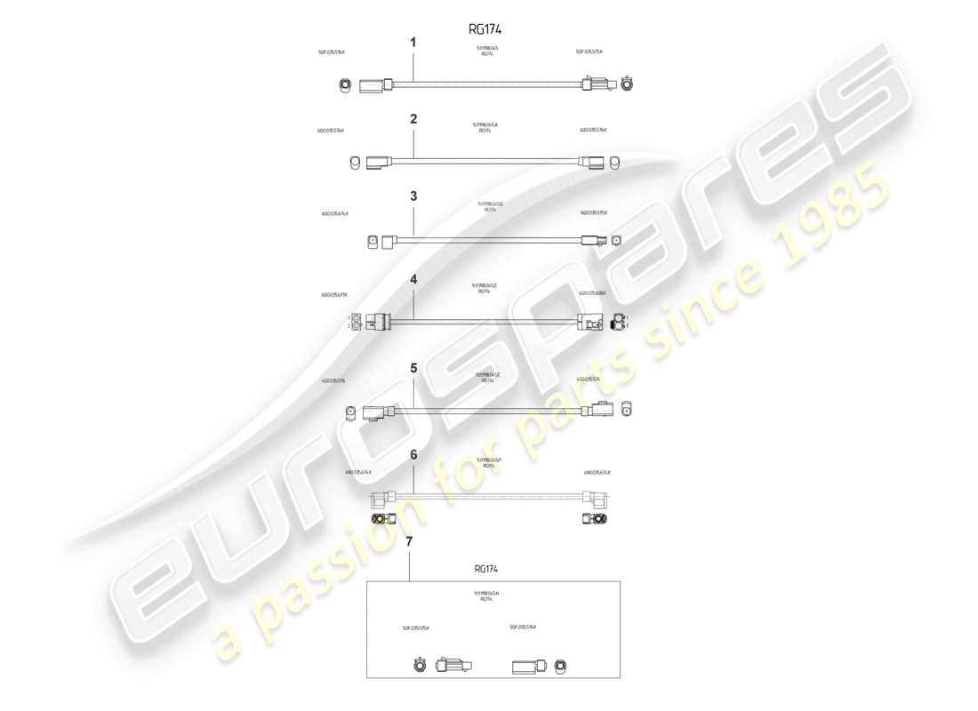 porsche 2023 (taycan 9j1-1) kit de réparation pour câbles d'antenne - schéma des pièces